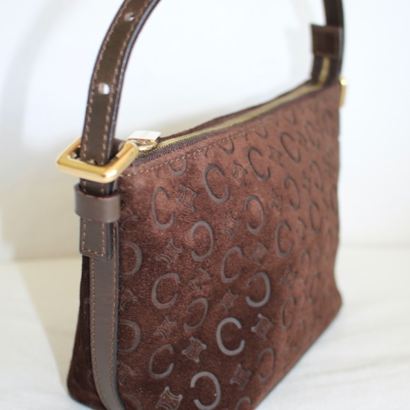 Céline Macadam Suede Shoulder Bag - Picture 3 of 7